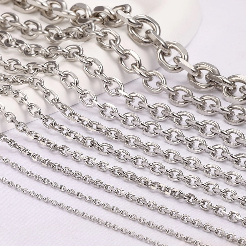 1 Piece 304 Stainless Steel Elliptical Split Angle Chain Jewelry Accessories