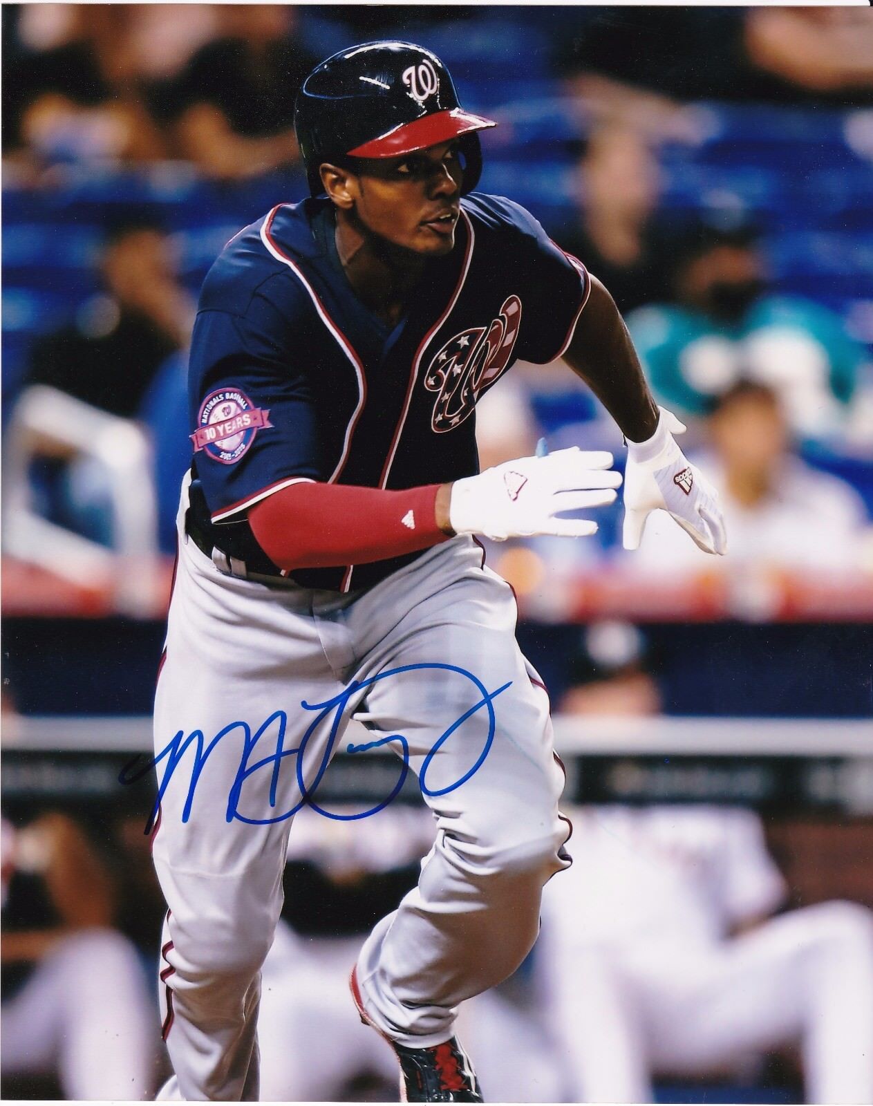 MICHAEL TAYLOR WASHINGTON NATIONALS ACTION SIGNED 8x10