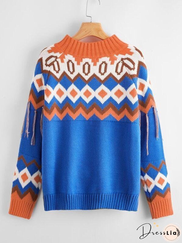 Fair Isle Pattern Sweater for Women