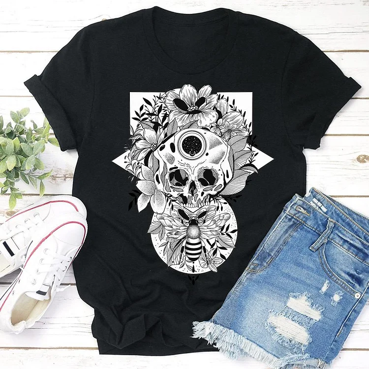 The Skull & The Bee  T-shirt Tee -06278-Annaletters