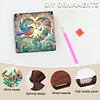 Colorful Hummingbird Wooden DIY Crystal Art Sticky Notes Holder (160 Blank Notepads) Diamond Painting Sticky Notes Dispenser Ideal for Home Office Supplies Handicrafts Gifts