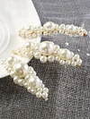 Faux Pearl Hair Clip Beaded Metal Slide In Hair Clip