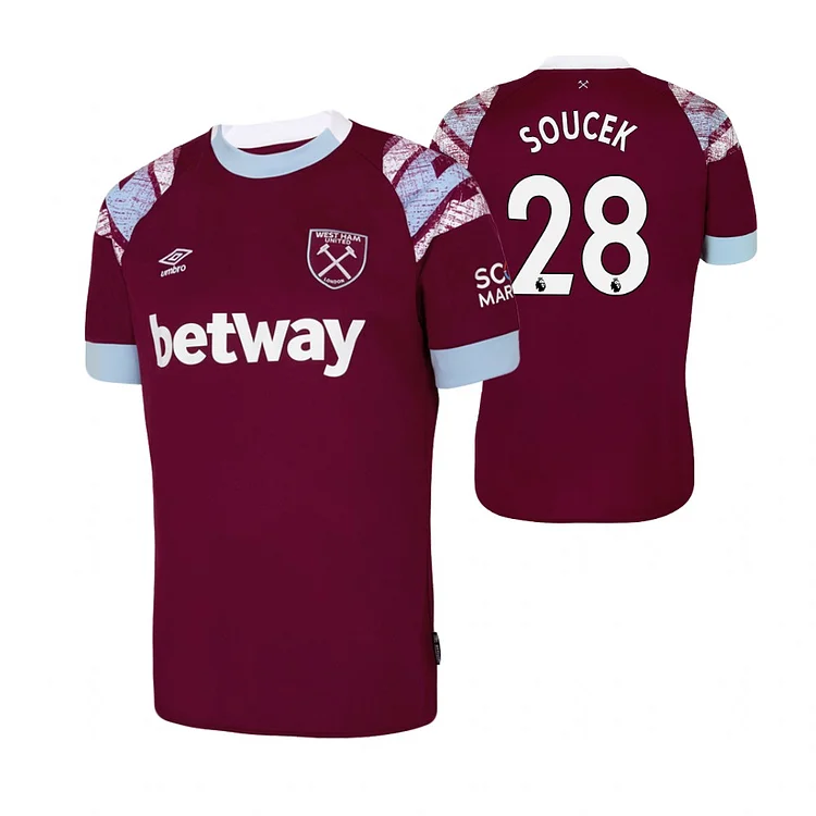 West Ham Tomas Soucek 28 Home Trikot 2022-2023