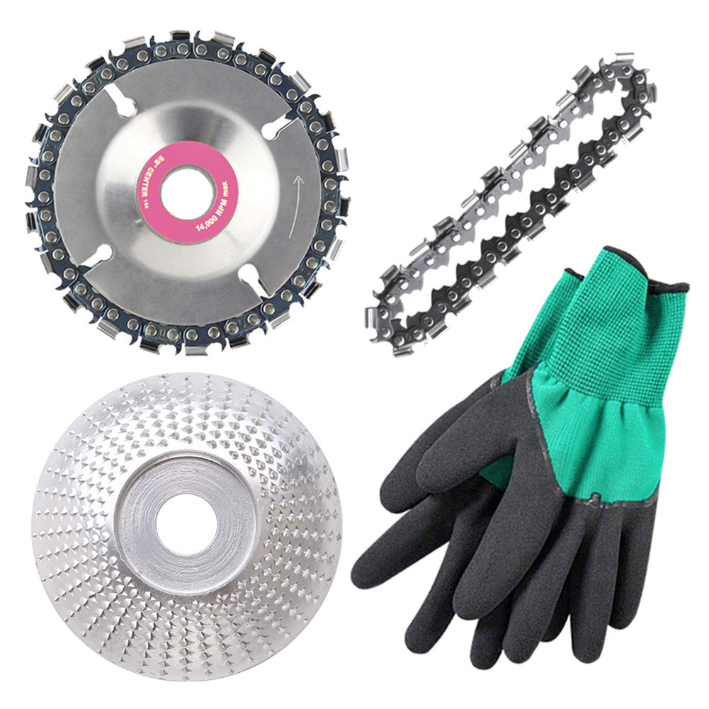 

4pcs Chain Disc Set Wood Grinding Wheel 22Teeth for Angle Grinder Polishing, 501 Original