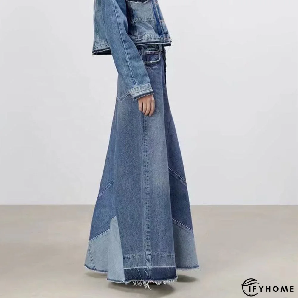 Casual Patchwork Denim Skirt | IFYHOME