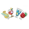 4pcs DIY Beverages Full Drill Special Shaped Diamond Painting Keychains Gifts