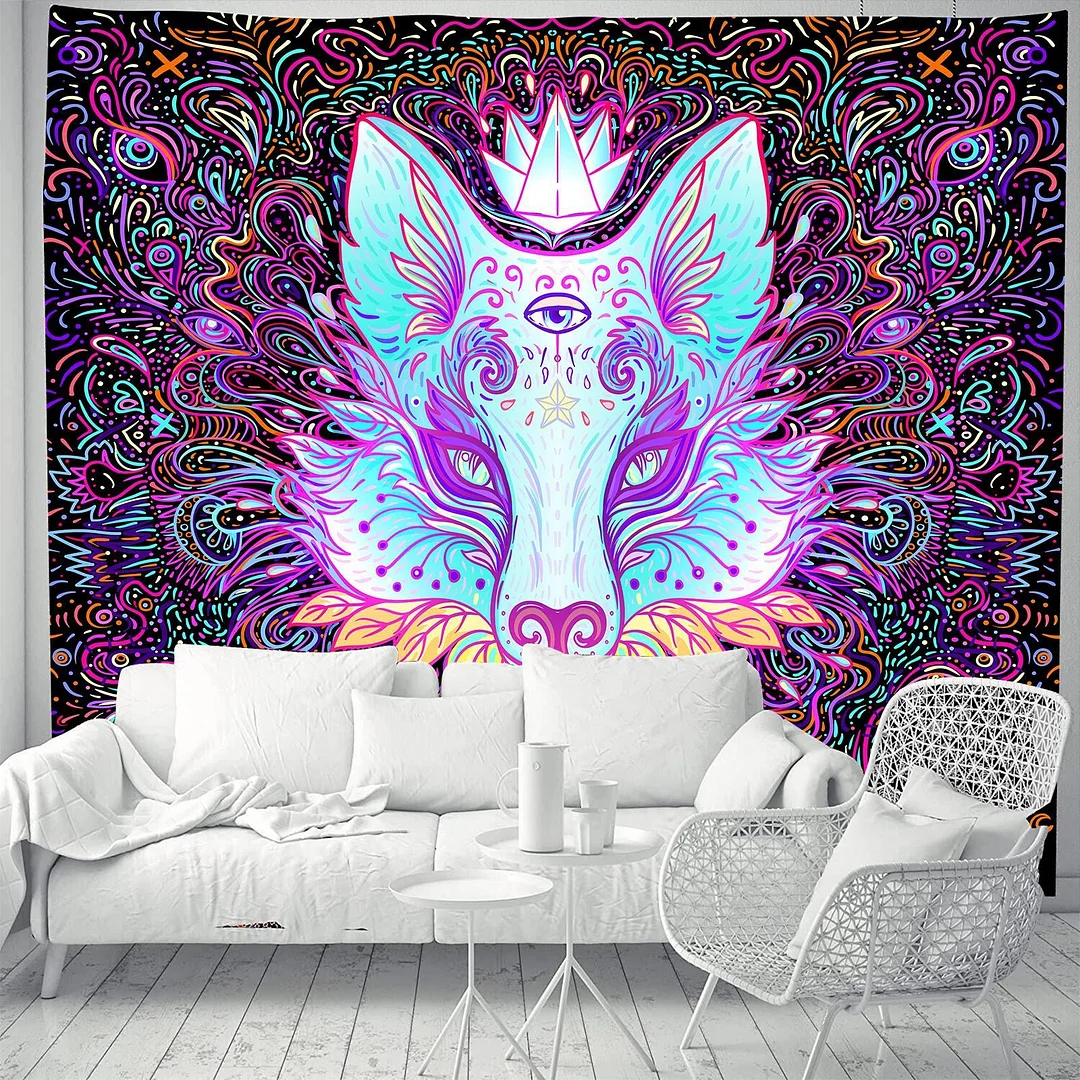 Indian Rainbow Psychedelic Buddha Tapestry Bohemia Abstract Mushroom Wall Hanging Tapestries Hippie Tarot Elephant Blanket Decor