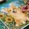 Sunflower Corgi 3D Bead Art Kit DIY Pearls Diamond Painting Animal Pattern Framed Canvas Home Wall