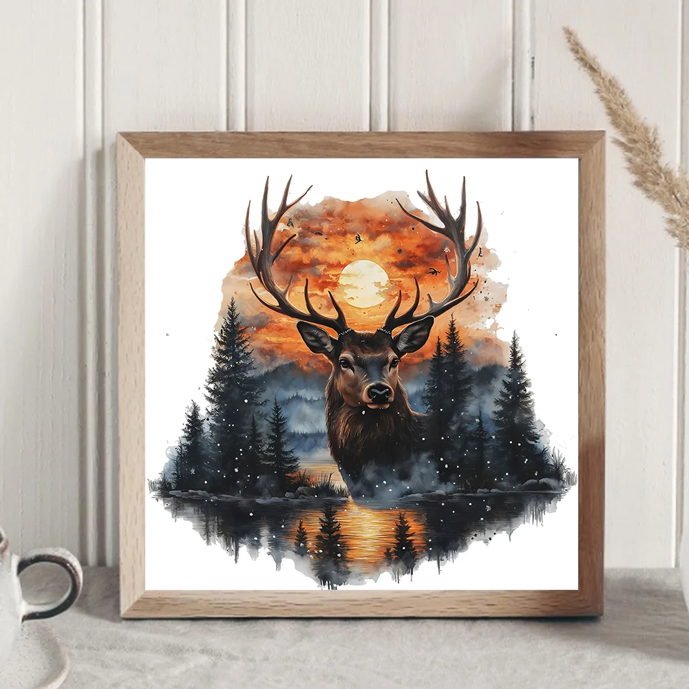 Diamond Painting - Full Round Drill - Forest Deer(Canvas|30*30cm)