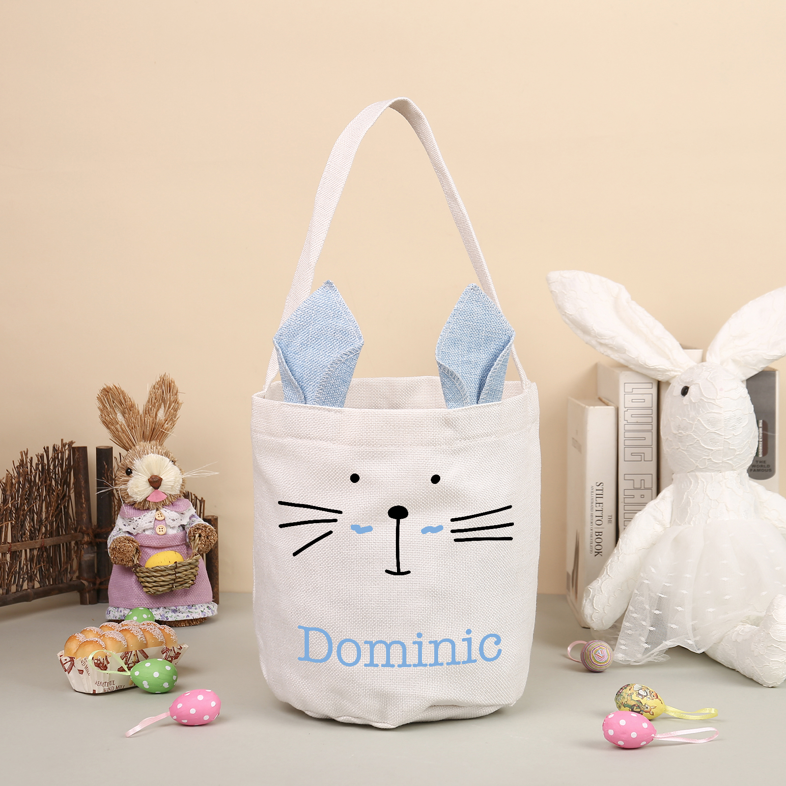 Sac de Pâques Lapin 1 Prénom Personnalisé