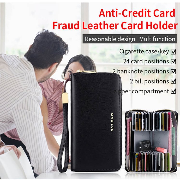 Porte-carte de crédit anti-fraude en cuir