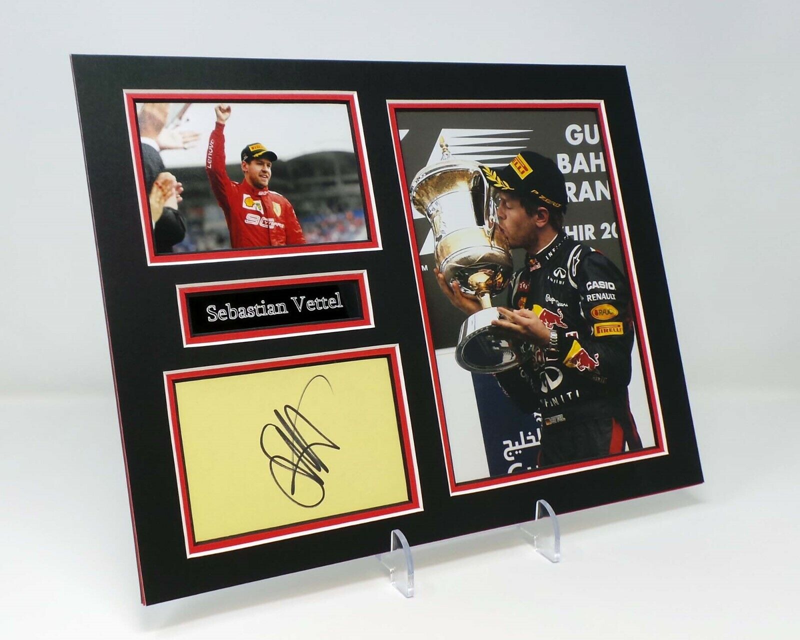 Sebastian VETTEL Signed Mounted Photo Poster painting Display AFTAL German F1 Driver For Ferrari