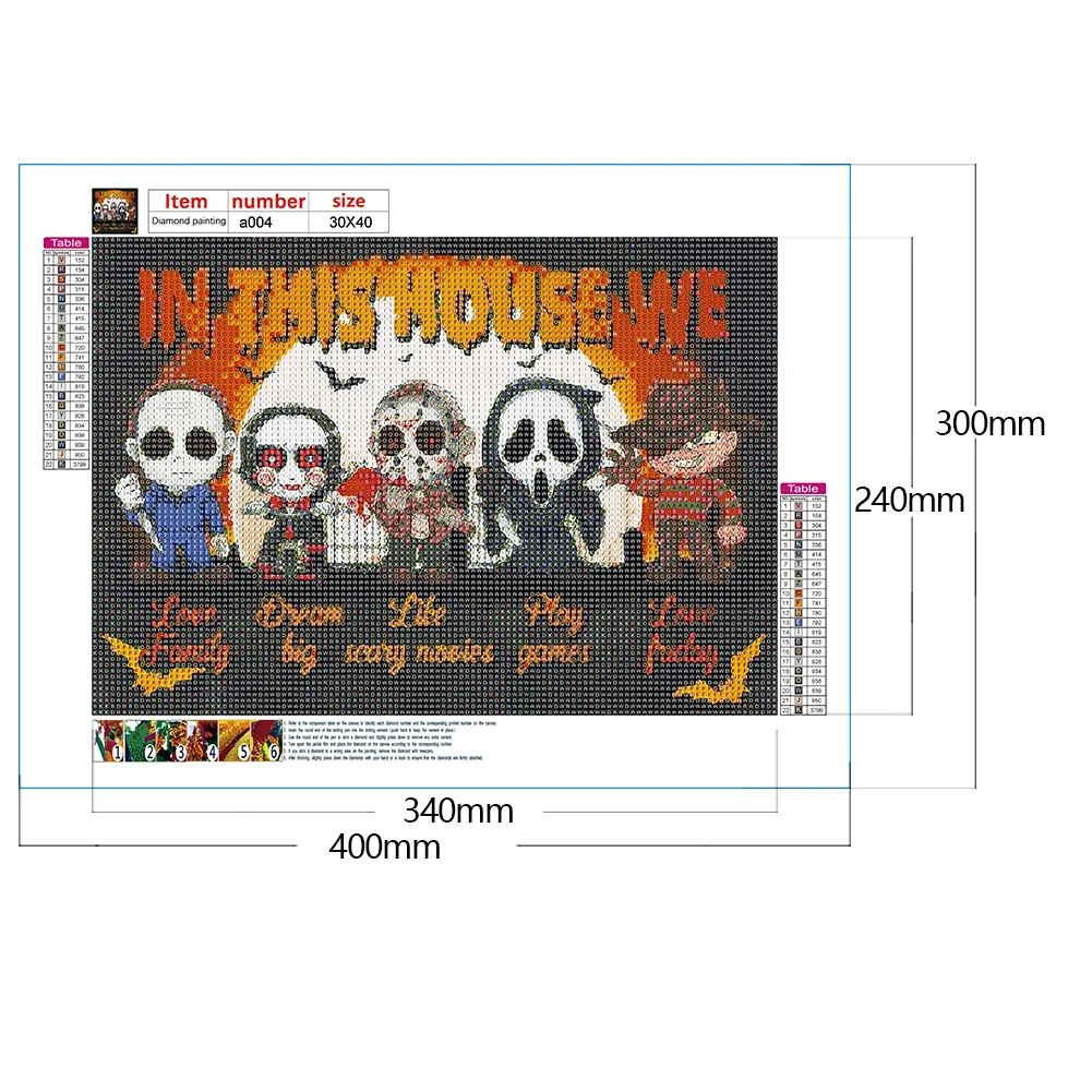 Diamond Painting - Full Round Drill - Horror Movie(40*30cm)
