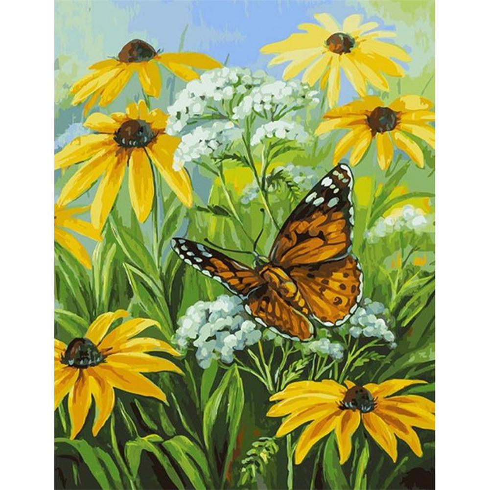 

40x50cm - Paint By Numbers Butterfly Flower, 501 Original