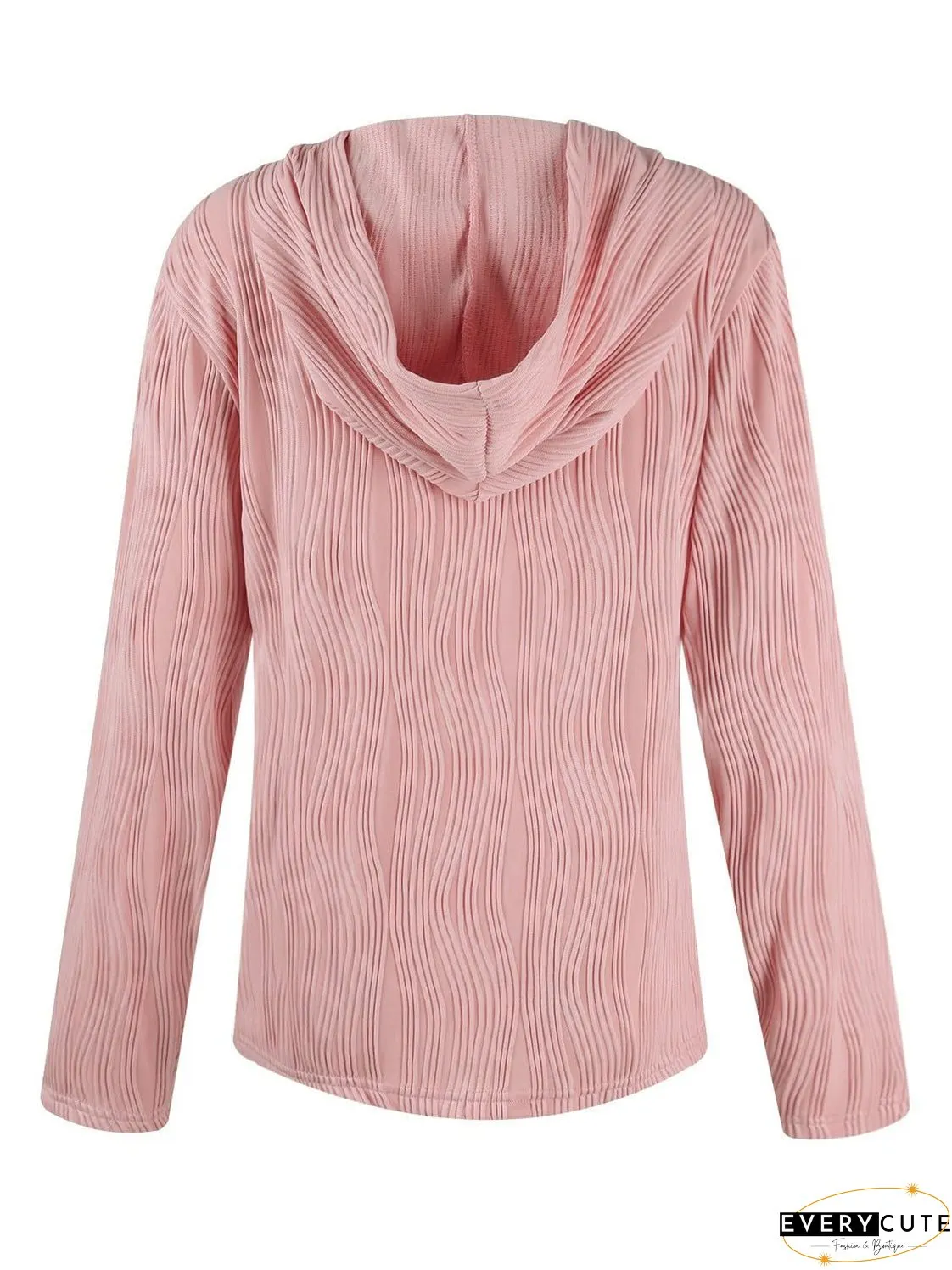 Textured Long Sleeve Hoodie