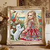 M&auml;dchen und Katze speziell geformte 5D-DIY-Teilbohrer-Diamanten-Punkte-Edelstein-Kunst-Kits f&uuml;r Erwachsene Anf&auml;nger-Wohnaccessoires Diamanten-Gem&auml;lde 