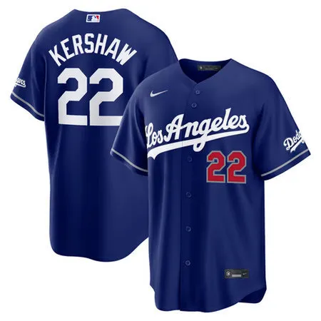 Youth Los Angeles Dodgers #22 Clayton Kershaw Nike Royal Alternate Stadium Jersey