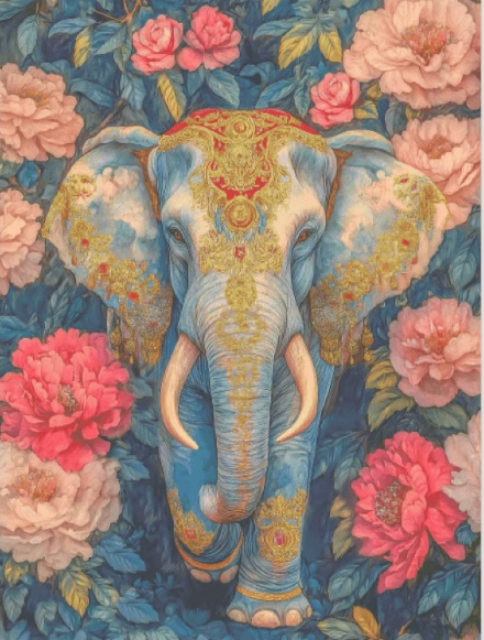 【Fairy Brand】Elephant of Wealth 14CT Pre-stamped Canvas(95*120cm) 145 Colors Egyptian Cotton Cross Stitch