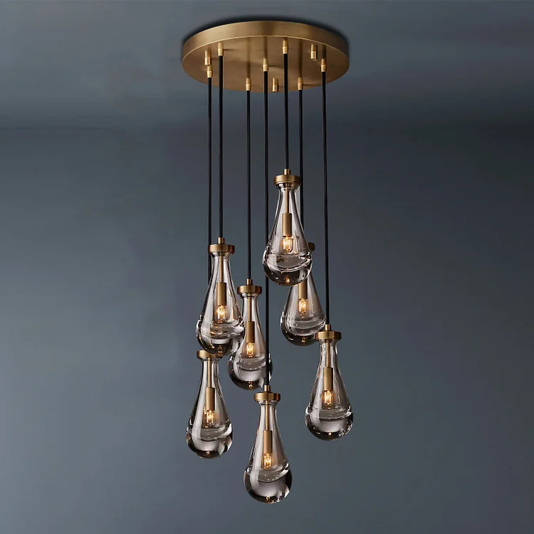 Rain Round Glass Chandelier 18'' Vjlight