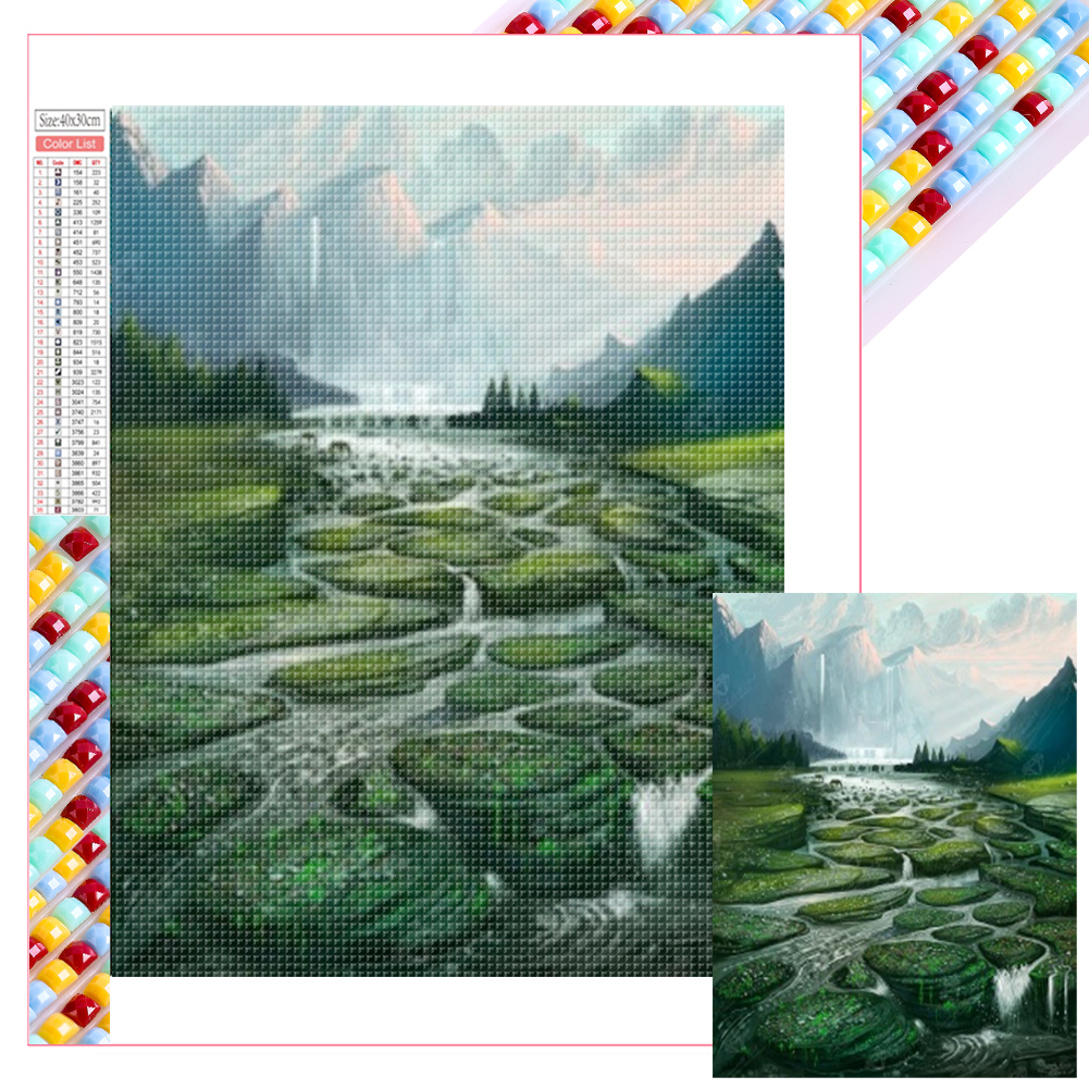 Landscape Series 30*40cm(picture) full square drill diamond painting