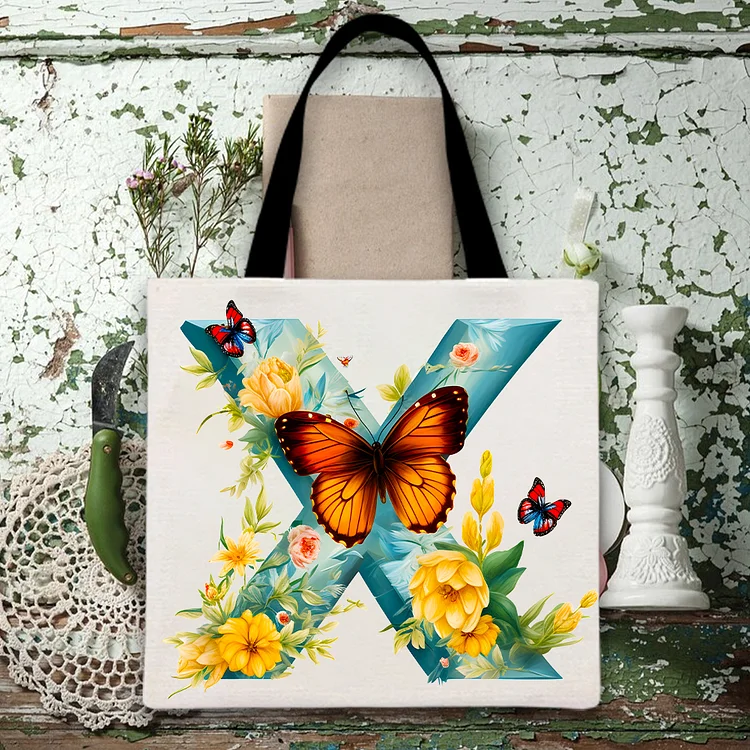 Colorful Flower X-Shaped Canvas Bag-BSTC1272
