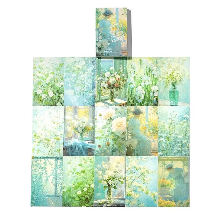 Journalsay 60 Sheets Garden and Dream Series Vintage Flower Monet Style Material Paper