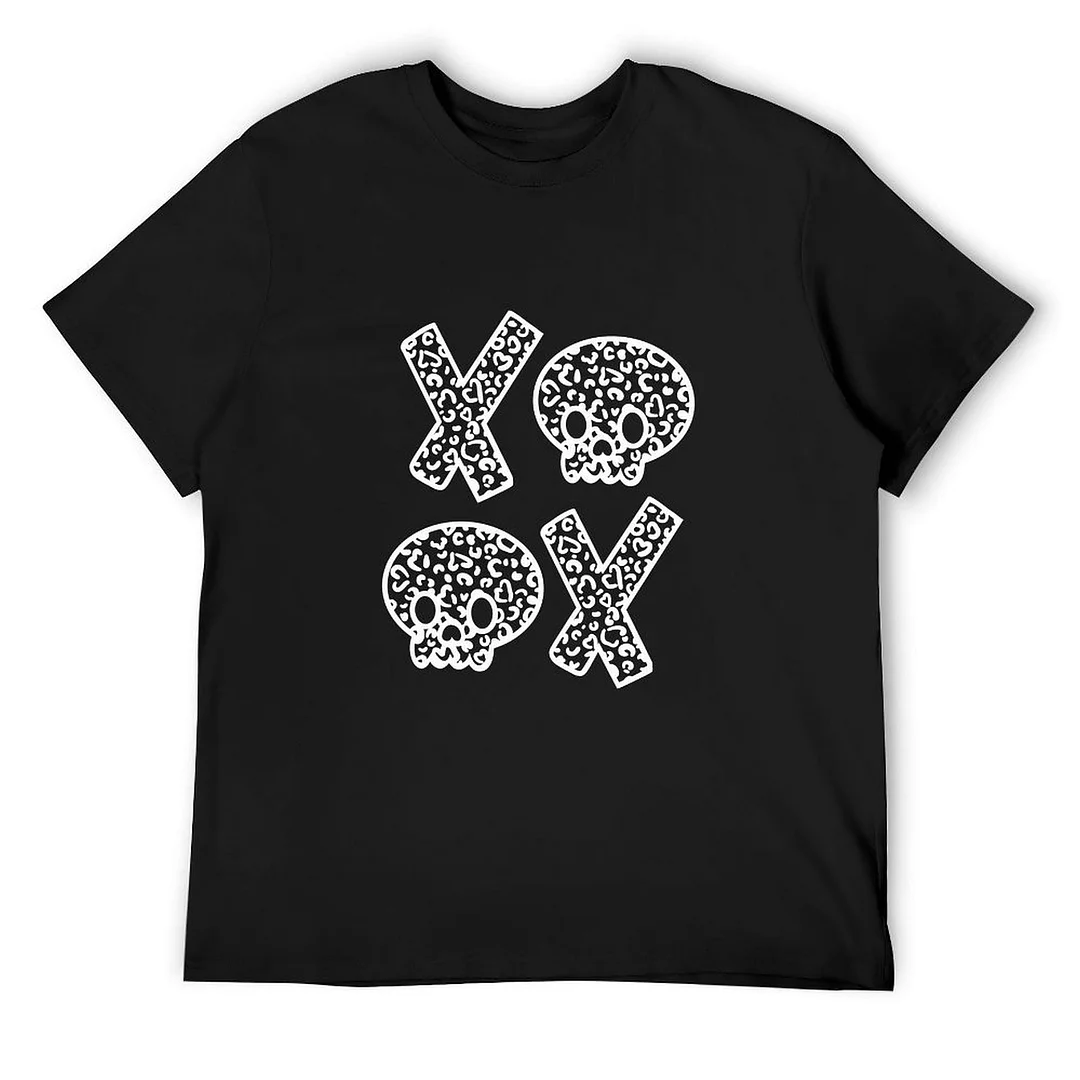 Printed Unisex Short Sleeve Cotton T-shirt for Men and Women Pattern XOXO