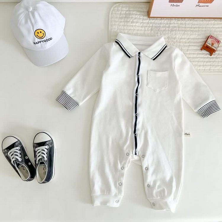 Baby Polo Collar Pajamas Romper