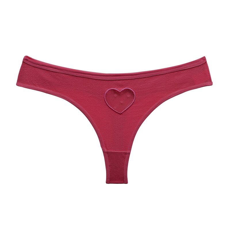 Front Hollow Heart Cotton Panties Lace G-String Women Thong Sexy Underwear Female Lingerie Intimates Pantys Underpants Briefs