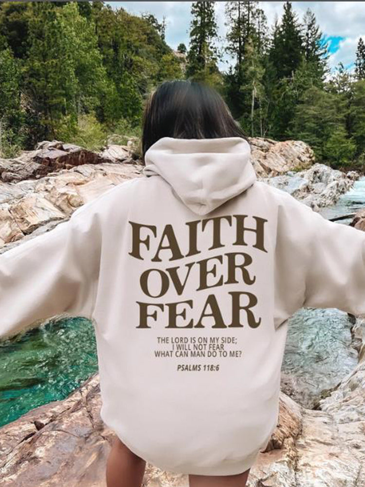 Women's Inspirational Faith Over Fear The Lord In On My Side Hoodie