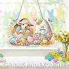 Diamond Painting Acrylic Single Side Drill Easter Lamb Pendant Charms Kits for Adults Home Window Decor