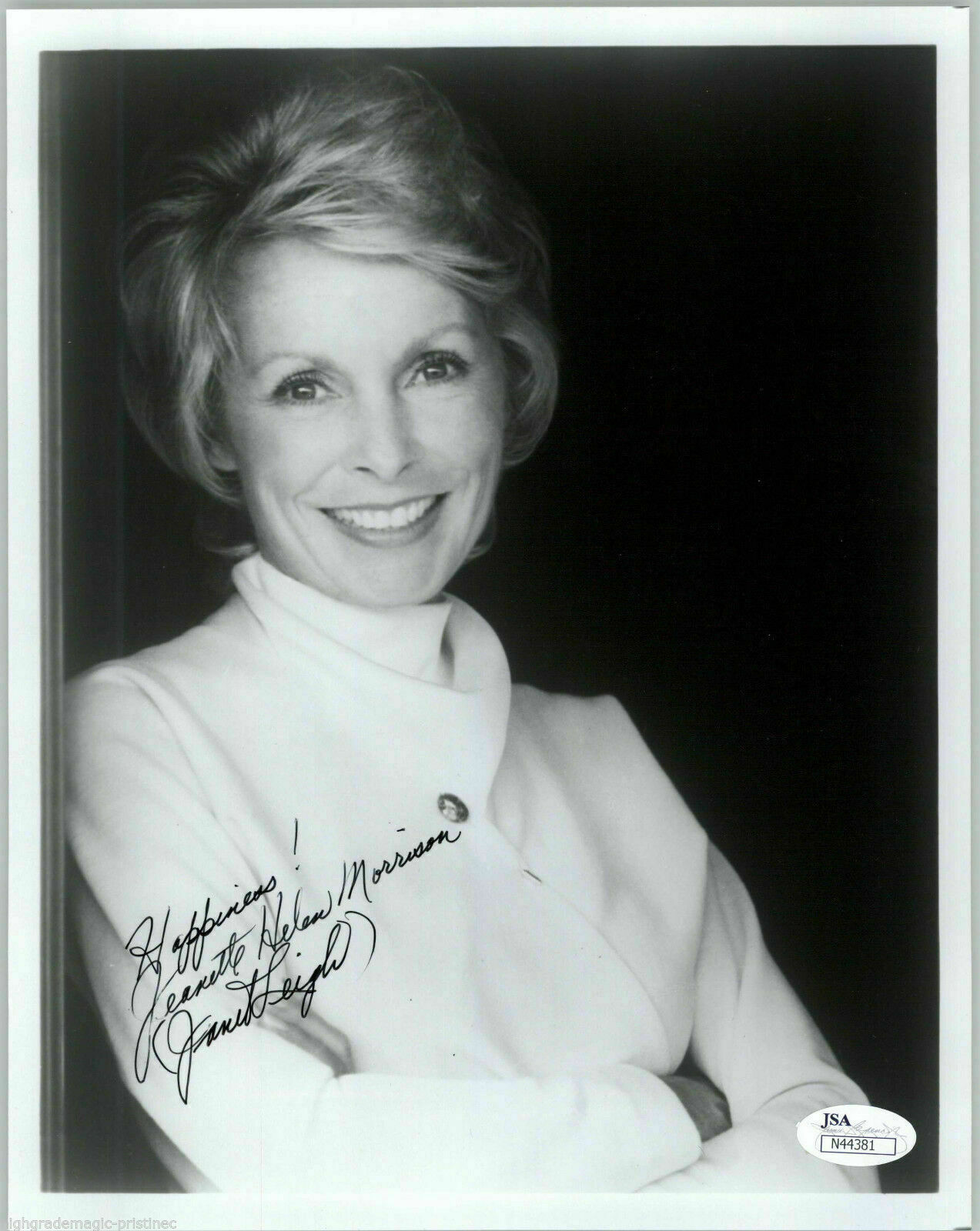 JANET LEIGH (DECEASED) DOUBLE SIGNED 8X10 JSA AUTHENTICATED COA N44381