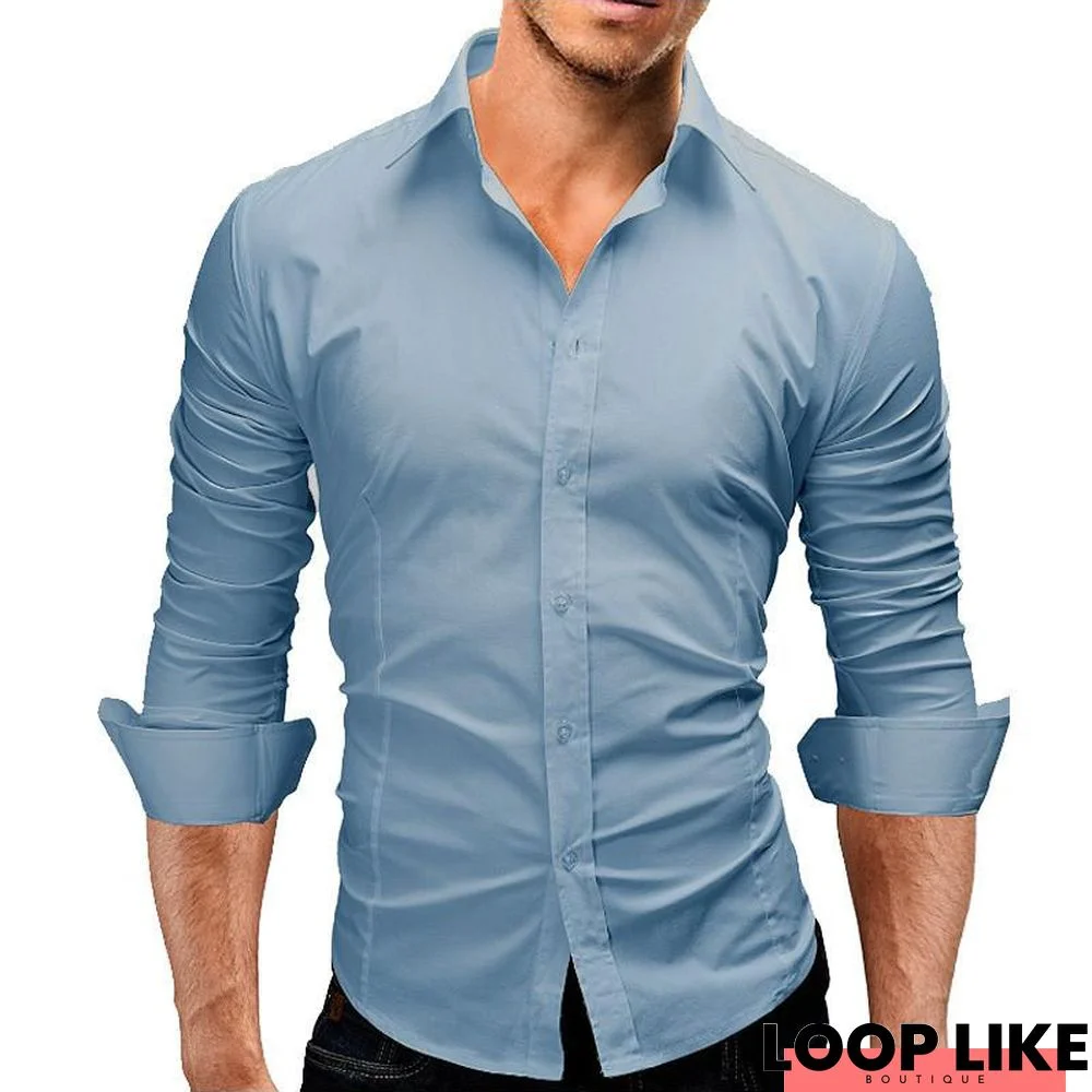 Men Slim Fit Dress Shirt