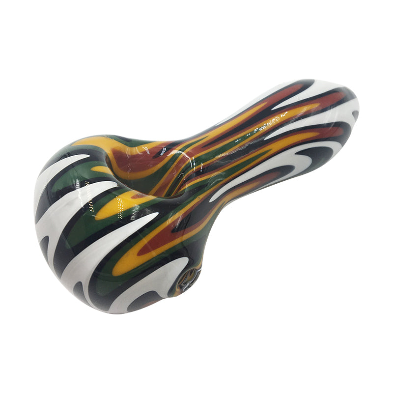 White Switchbacks Bowl Orange Combination of Printing Spoon Hand Pipe