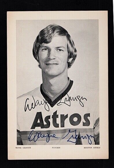 1975 WAYNE GRANGER-HOUSTON ASTROS VINTAGE AUTOGRAPHED TEAM ISSUED Photo Poster painting