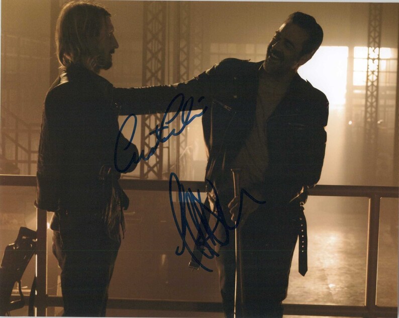 Jeffrey Dean Morgan & Austin Amelio Signed AutographedThe Walking Dead