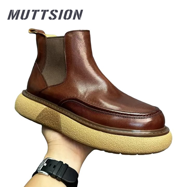 MUTTSION Handmade Retro Horsehide British Style Chelsea Boots | Horsehide Martin Boots MUTTSION.COM MUTTSION