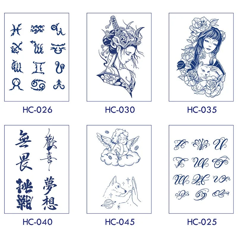 Flower Butterfly Animal Art Festival Comic Text Waterproof Full Body Arm Natural Temporary Tattoo For Men and Women