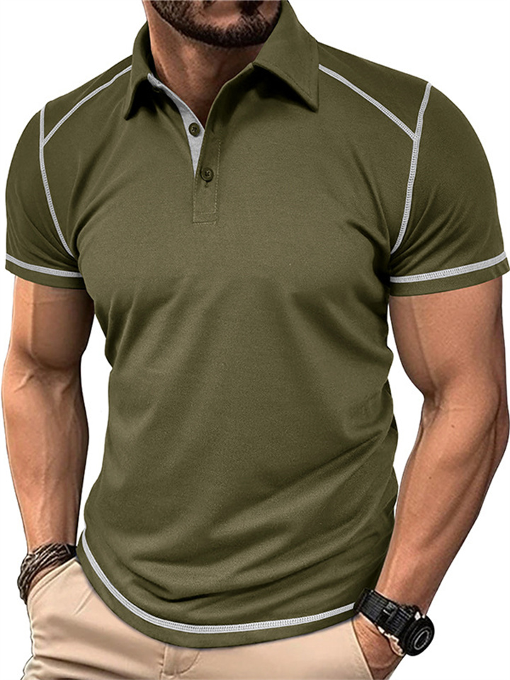 New Summer Men's Short-sleeved Polo Shirt Men's Colorful Lapel Slim Polo Shirt