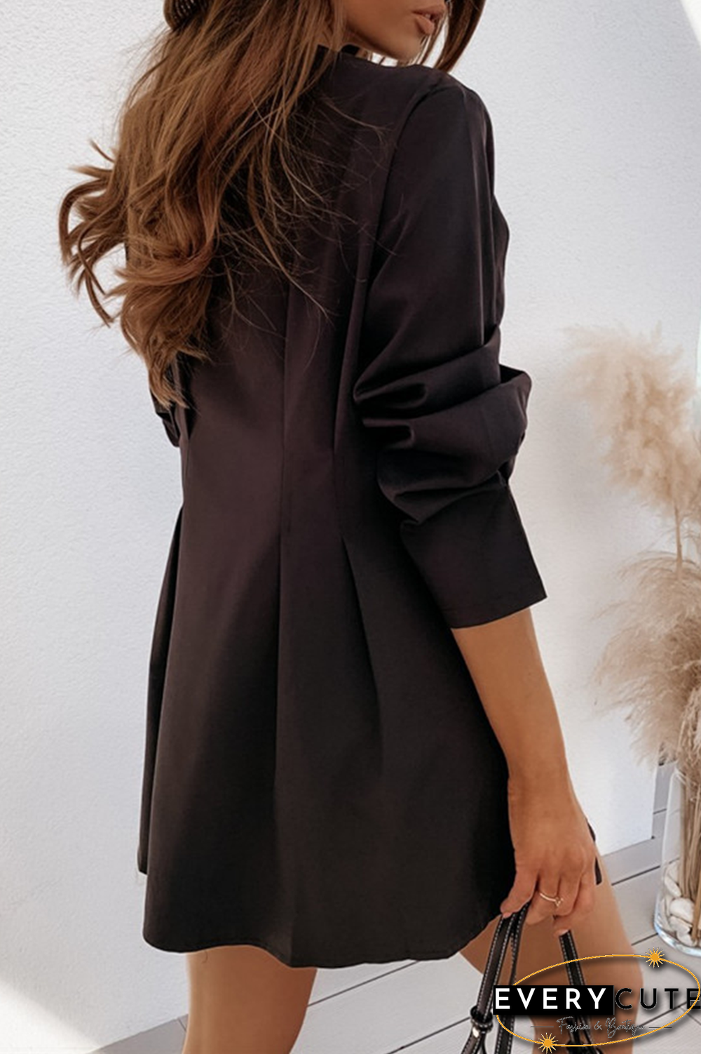 Casual Solid Patchwork V Neck Shirt Dress Dresses(4 Colors)