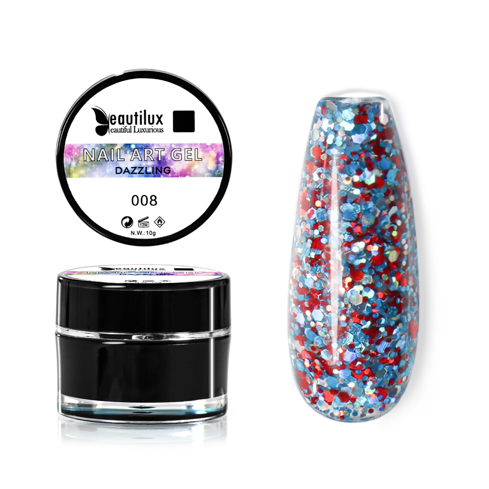 NAIL GEL GLITTER COLOR| BHCA-08