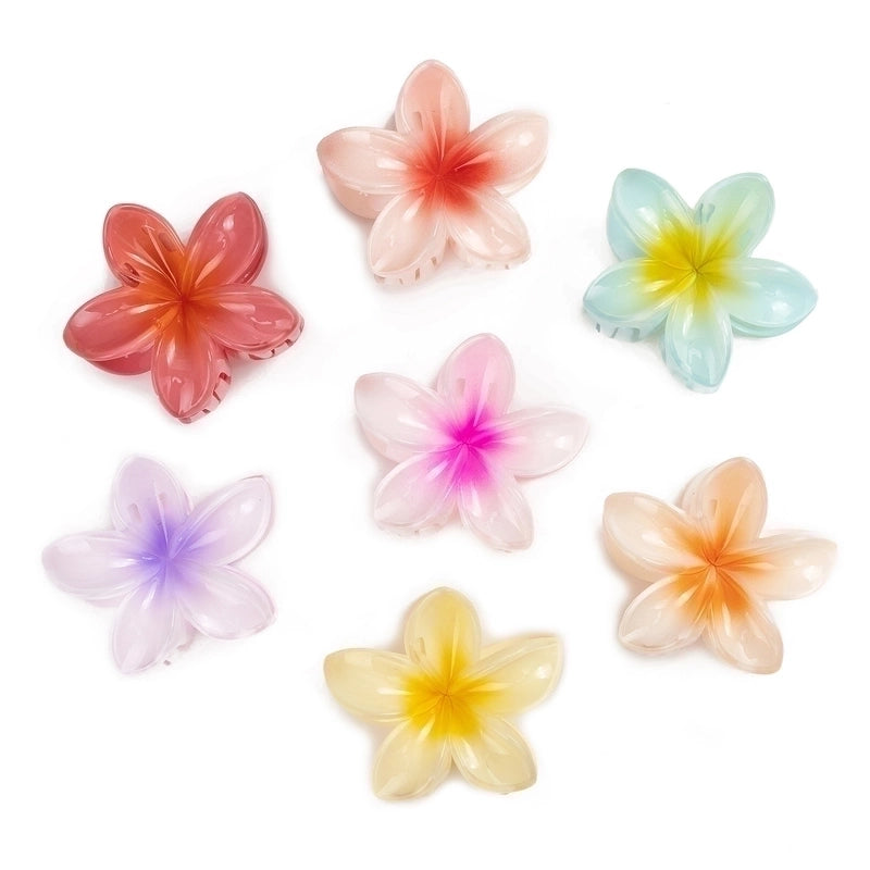 12 Pieces Women’s Minimalist Flower Plastic Resin Stoving Varnish Hair Claws