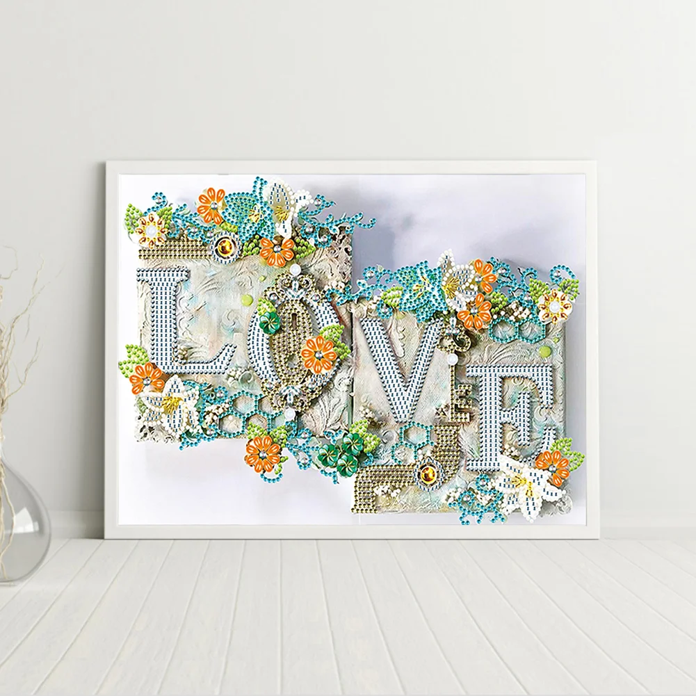 Diamond Painting - Partial Special Shaped Drill - Love(40*30cm)