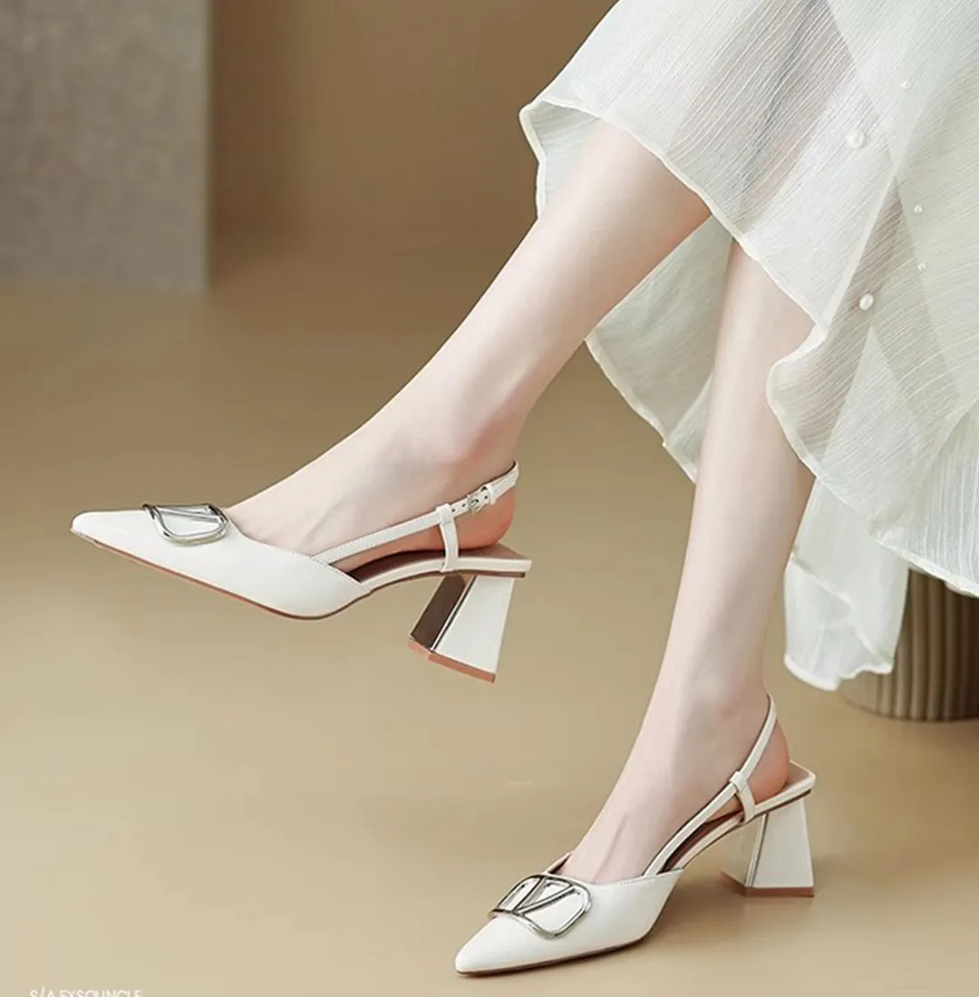 Breakj Breakj Yards Large-Size Women's Shoes 41 Fat Summer Thick Heel With Sandals Women's Pointed Korean Version Of Shallow Roman Shoes