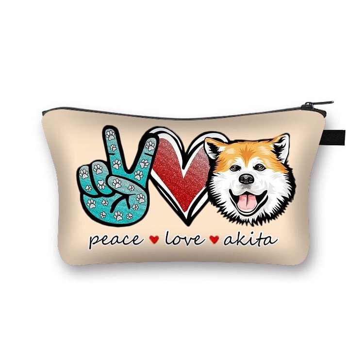Dog Printed Hand Hold Travel Storage Cosmetic Bag Toiletry Bag