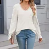Gioiacombo&trade; Top in morbido pizzo a maniche lunghe lavorato a maglia da donna