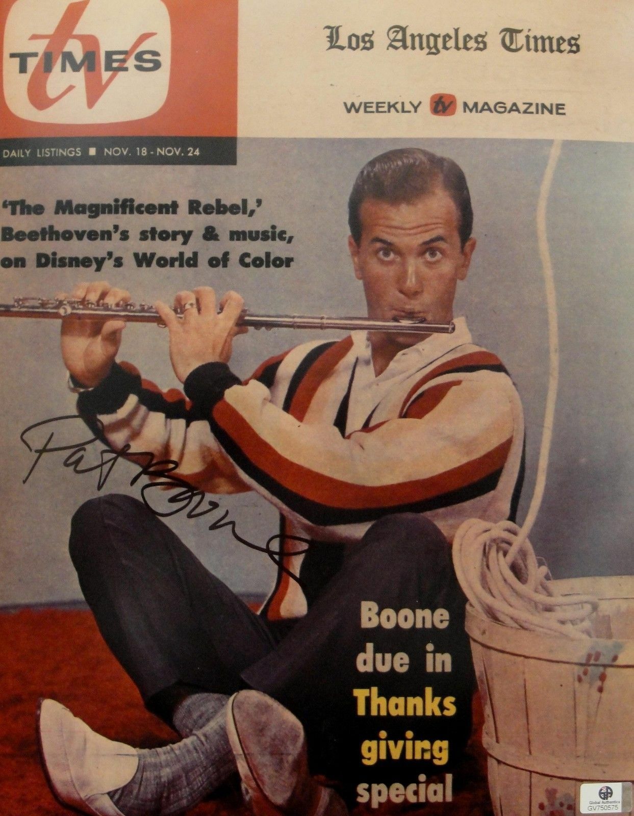 Pat Boone Signed Autographed 11x14 Photo Poster painting Country Star TV Times Cover JSA U16328