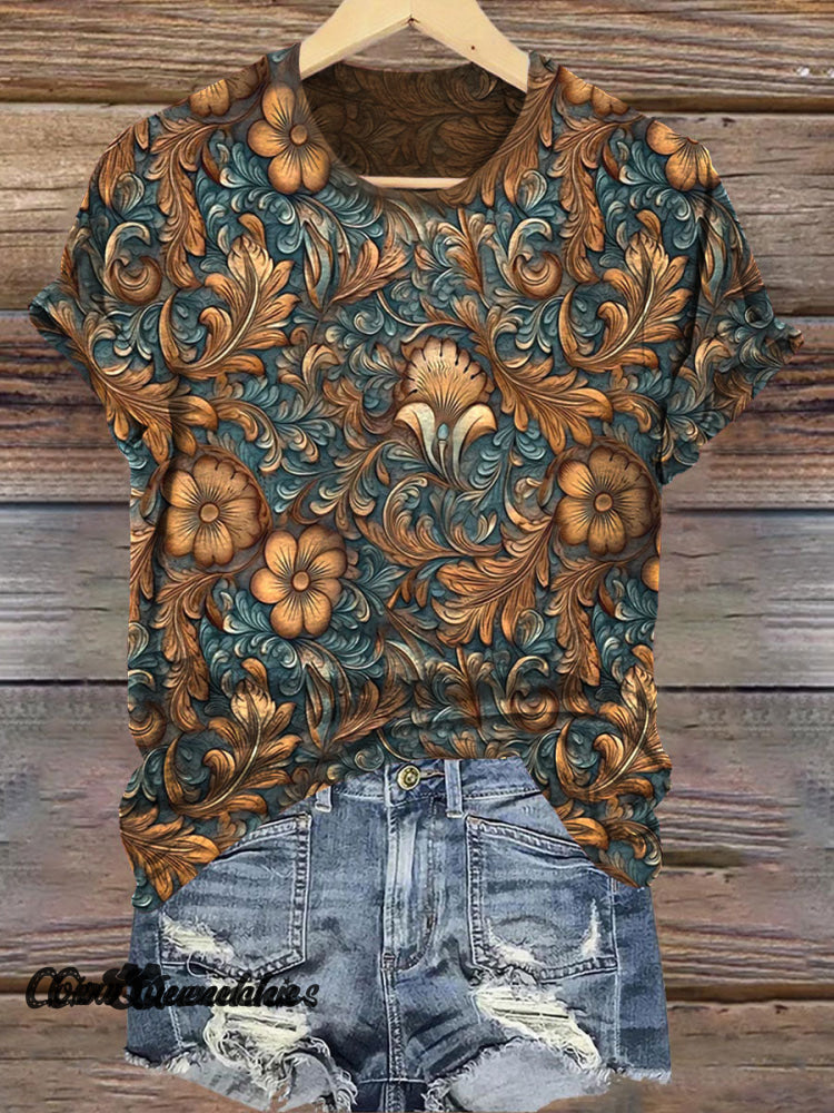 Vintage Floral Art Print T-Shirt