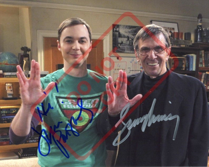 Big Bang Theory Leonard Nimoy Jim Parsons TBBT 8.5x11 Autographed Signed Reprint Photo Poster painting