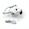 Head Mounted Hands Free Magnifying Glass USB Charging LED Interchangeable Lenses